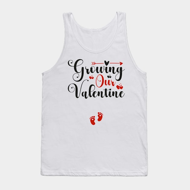 Valentine Pregnancy Announcement, Growing Our Valentine Tank Top by mcoshop